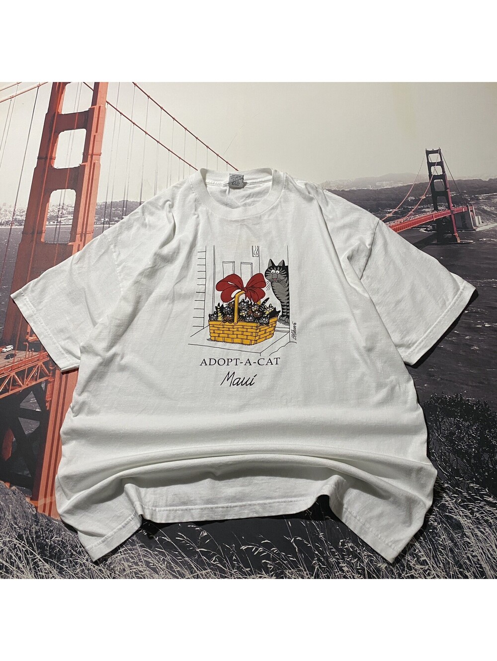 Vintage B Kliban Cats Adopt-A-Cat Maui Hawaii T Shirt Mens Sz XXL 2XL White USA
